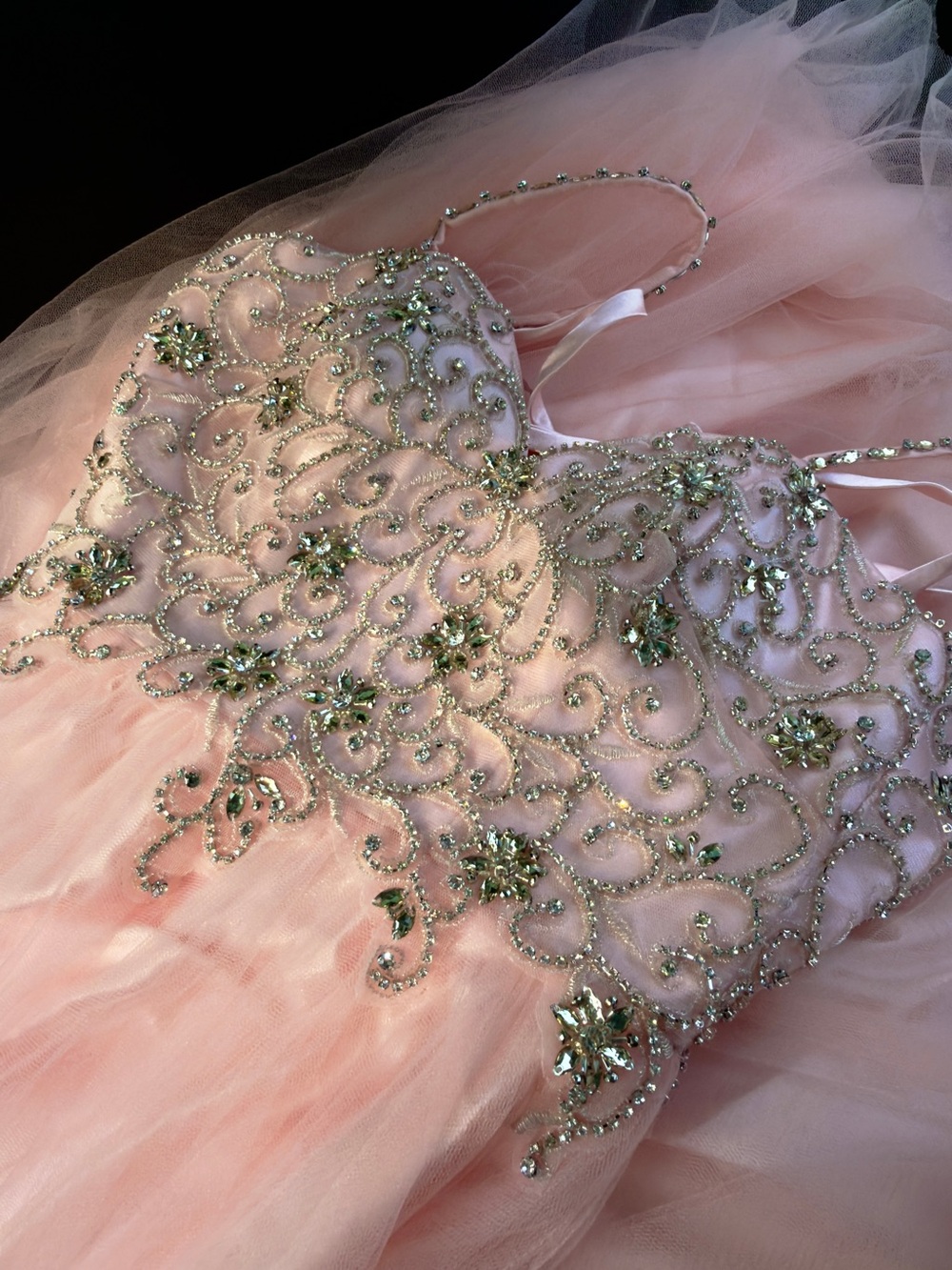 Pink Beaded Tulle Gown